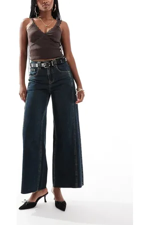 Urban Revivo Washed wide leg jeans in green