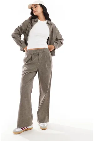 ASOS Wide leg trousers co-ord in brown check