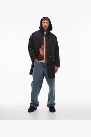 Topman Duffle coat in charcoal