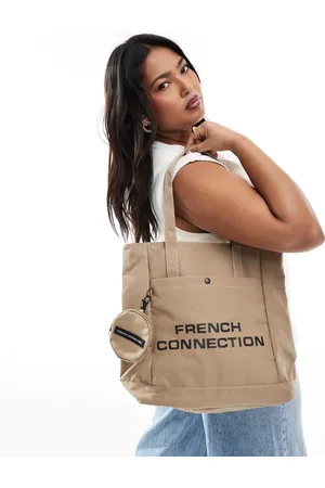 French Connection Shopper tote bag with coin purse in stone