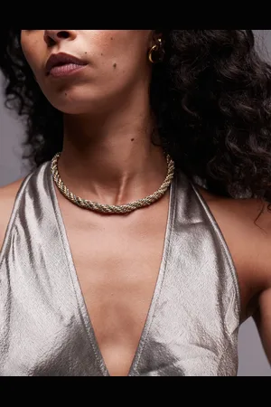 Topshop Nelson twisted rope chain necklace in tone