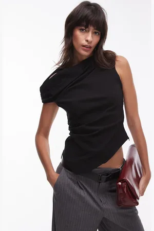 MANGO Off shoulder aysmmetric top in