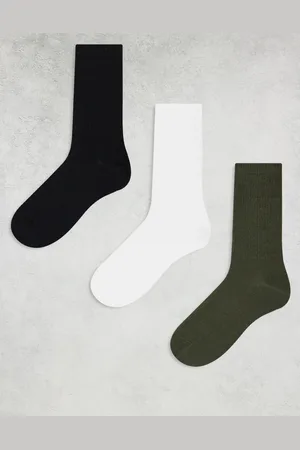 Weekday Sports socks 3-pack in white & khaki