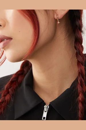 Weekday Small hoop earrings with stud detail in