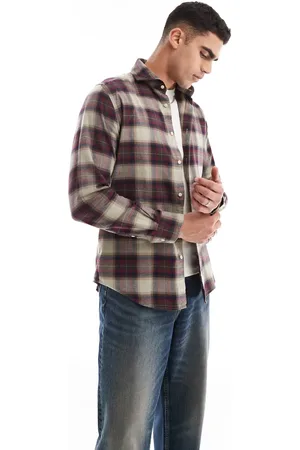 SCALPERS Ferdinad Winter Shirt In Taupe Check