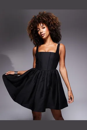 True Decadence Square neck corseted skater mini dress in