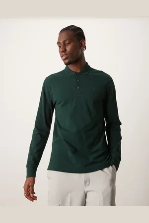 Abercrombie & Fitch Icon logo modern classic long sleeve polo in dark