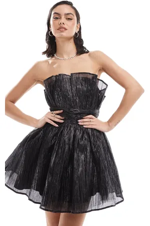 Collective The Label Gathered bandeau mini dress in