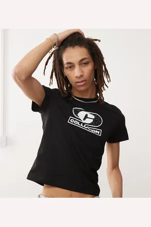 COLLUSION Shrunken t-shirt in with central logo