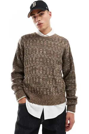 Cotton On Cotton On vintage style knitted jumper in taupe pattern