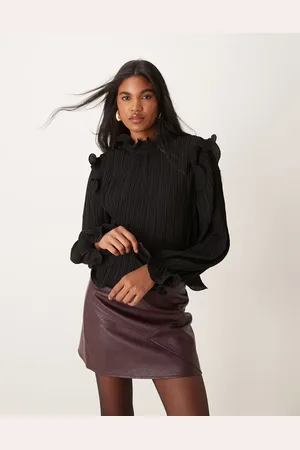 Y.A.S Plisse long sleeve top with oversized baby locking co-ord in