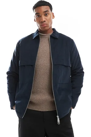 Farah Schultz cord overshirt in with quilted lining