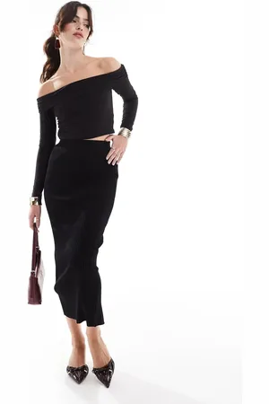 Glamorous High waist knit midaxi skirt in