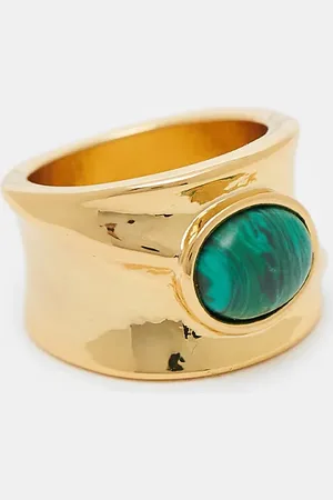 ASOS 14k plated ring with malachite detail