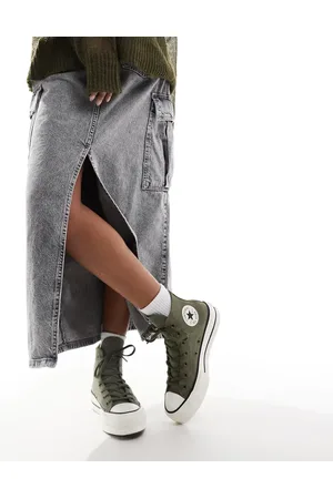 Converse Chuck Taylor All Star Hi Lift trainers in olive