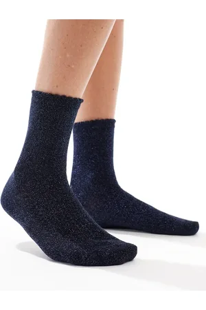 Pieces® Glitter socks in sky captain