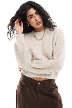Pieces® Fluffy jumper in beige