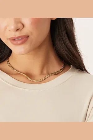 Accessorize Z plated chunky weave chain necklace in
