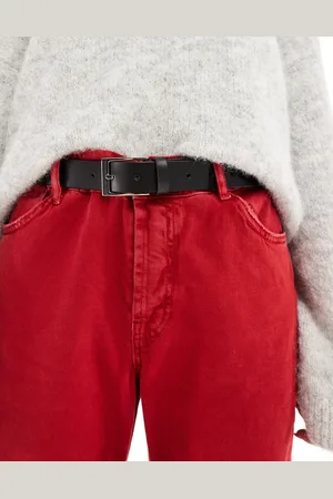 ASOS Leather silver buckle waist and hip jeans belt