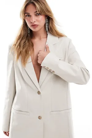 Pretty Lavish Oversized boxy blazer co-ord in chalk