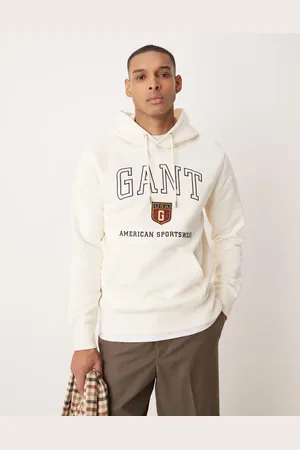 GANT Varsity logo hoodie in cream