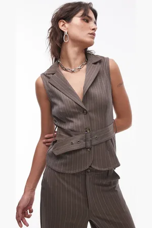 Résumé Resume tailored belted waistcoat in pinstripe co-ord