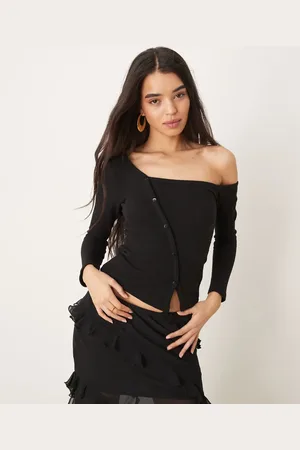 ASOS Asymmetric off shoulder button through in