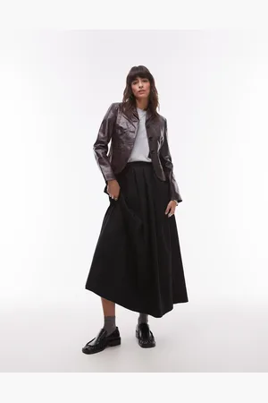 Topshop Cotton wide circle skirt in