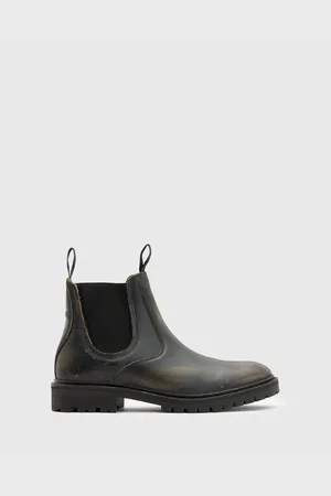 AllSaints Toby leather chelsea boots in dark
