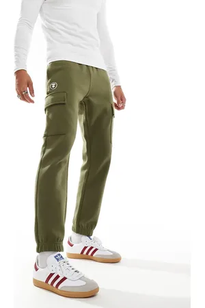 A Bathing Ape Aape By A Bathing Ape logo cargo cuffed joggers in khaki