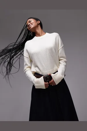 ARKET Wool crew neck sweater in off