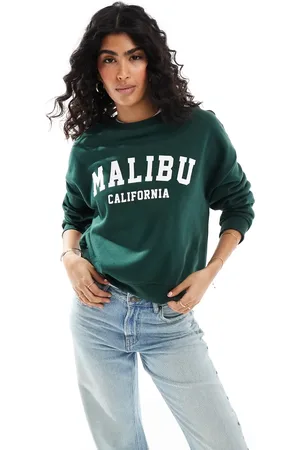 ONLY Crew neck sweat with Malibu print in dark