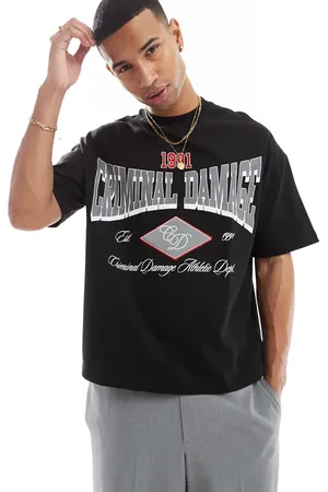 Criminal Damage Athletic tee black/red in black