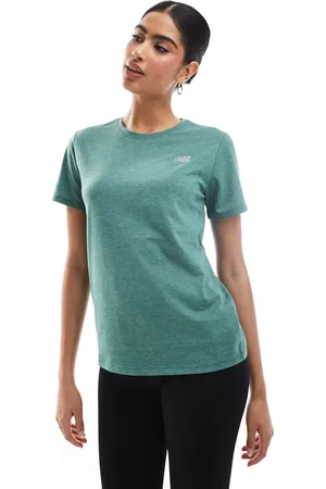 New Balance Sport essentials heathertech t-shirt in green