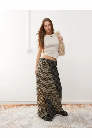 Reclaimed Midi skirt in mixed checks