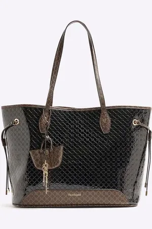 River Island Embossed ri monogram shopper bag in