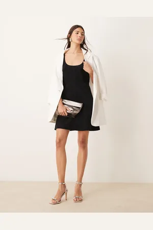 Forever New Contrast lace pinafore mini dress in