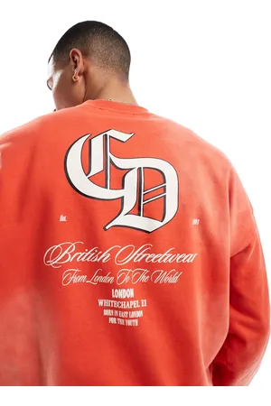 Criminal Damage Spray varsity sweatshirt in washed red