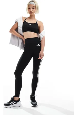 adidas Adidas Training Essentials 3 stripe full length leggings in