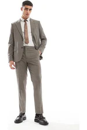River Island Slim fit suit trousers in heritage microcheck