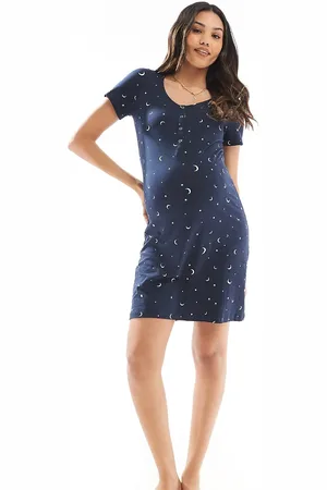 Mama;licious Mamalicious Maternity moon and star print nightdress with nursing function in