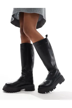 ASOS Corey chunky flat knee boots in