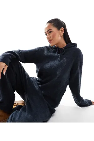 Pieces® Cozy knitted hoodie co-ord in melange