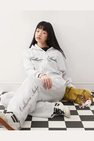 COLLUSION Boxy cropped hoodie with logo co-ord