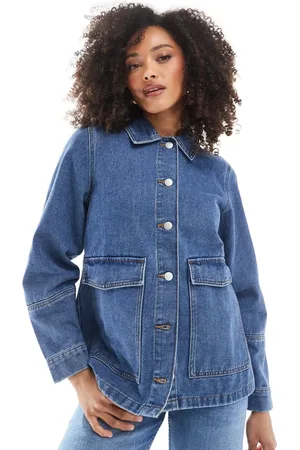 VERO MODA Oversized workwear denim jacket in medium