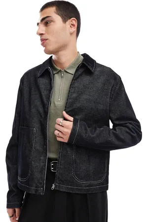 ASOS Harrington jacket in cord with wash and contrast stitch