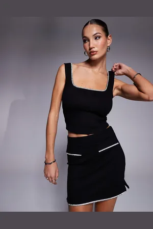 ASOS Co-ord ponte vest top with diamante trim in