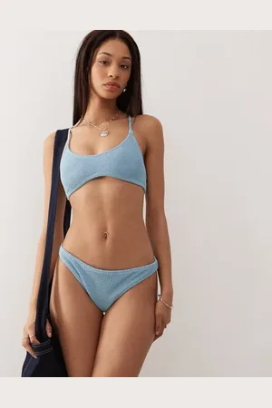 Weekday Ava crinkle brazilian bikini bottom in exclusive to ASOS