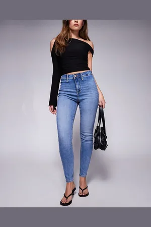 River Island High rise skinny jean in midwash