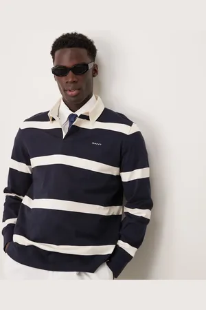 GANT Striped logo rugby shirt in